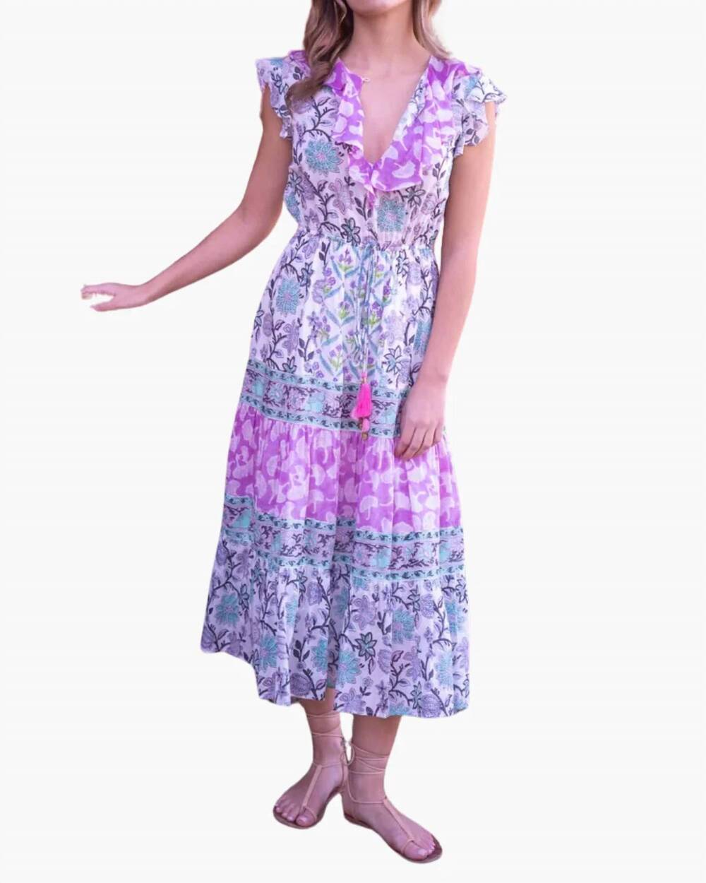 NEW BELL sylvie midi dress in mixed prints